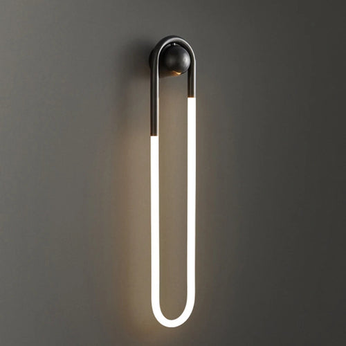 Modern minimalist ellipse LED wall light gold black copper sconce for living room bedroom hallway stairs home decor - vue 2 sur 10