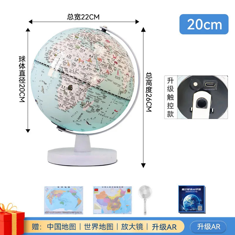 globe terrestre intelligent rotatif avec carte géographique décoratif éducatif - vue 16 sur 18