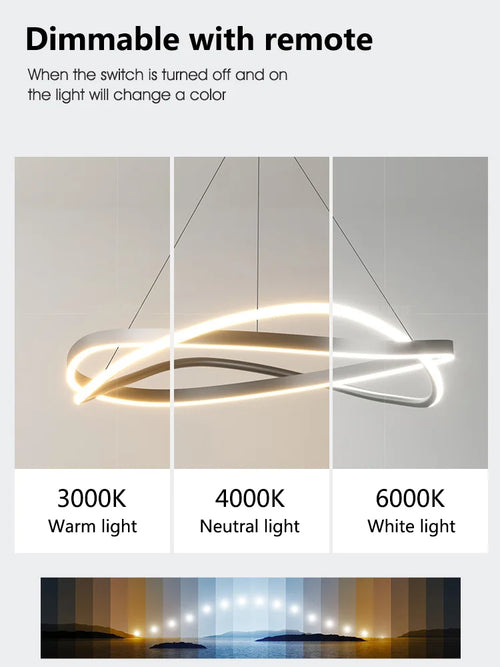 modern creative minimalist ring chandelier for home - vue 4 sur 10
