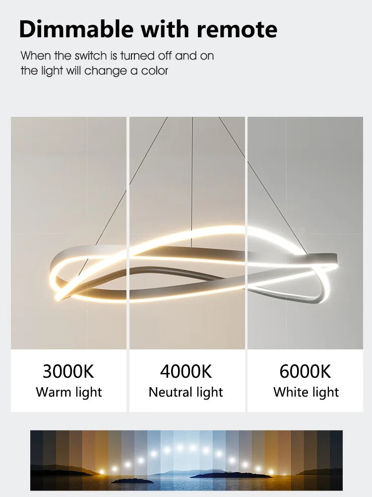 modern creative minimalist ring chandelier for home - vue 3 sur 10
