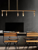 Lustre style design italien cuivre postmoderne LED ronde cristal luxe