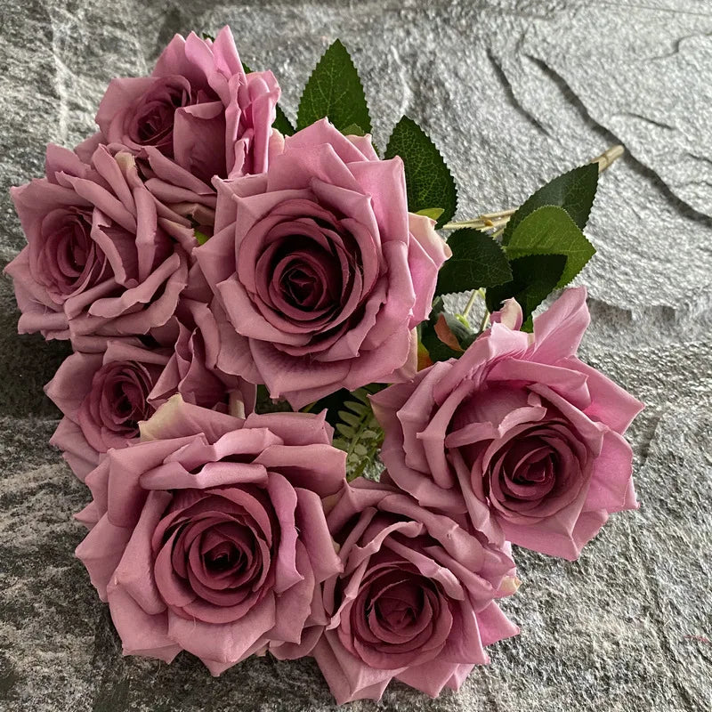 rose artificielle en soie pour décoration et photographie de mariage - vue 16 sur 22