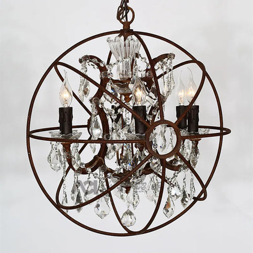 lustre vintage en cristal style cage à oiseaux éclairage led rétro