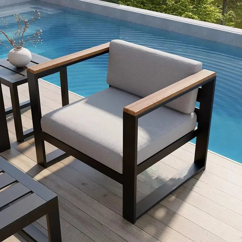 canapés de jardin en aluminium étanche mobilier extérieur combiné - vue 12 sur 18