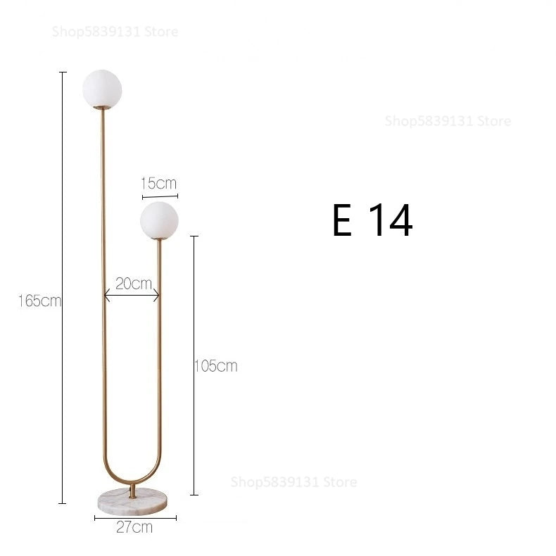 lampadaire led en verre laiteux nordique créatif vertical - vue 11 sur 11