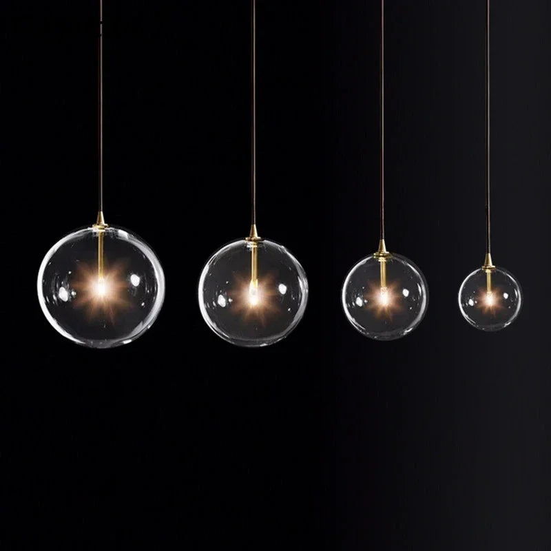suspension en verre transparent pour un éclairage moderne décoratif - vue 6 sur 10
