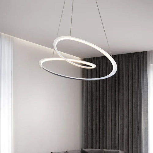suspension moderne à led avec anneau doré pour décoration intérieure
