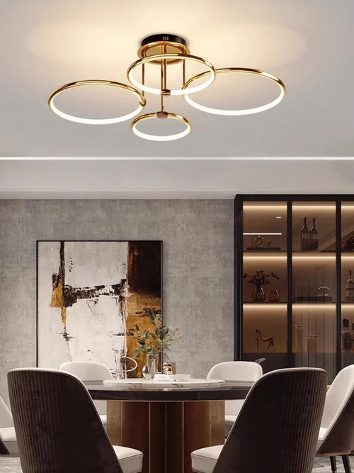 lustre décoratif moderne en anneau pour intérieur élégant - vue 5 sur 10