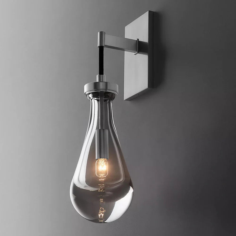 Style rétro luxe goutte d'eau applique éclairage intérieur LED moderne noir corde applique décoration de la maison salon chambre - vue 5 sur 6