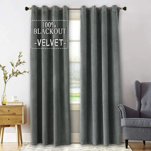 Rideau velours occultant phonique sur mesure pour chambre