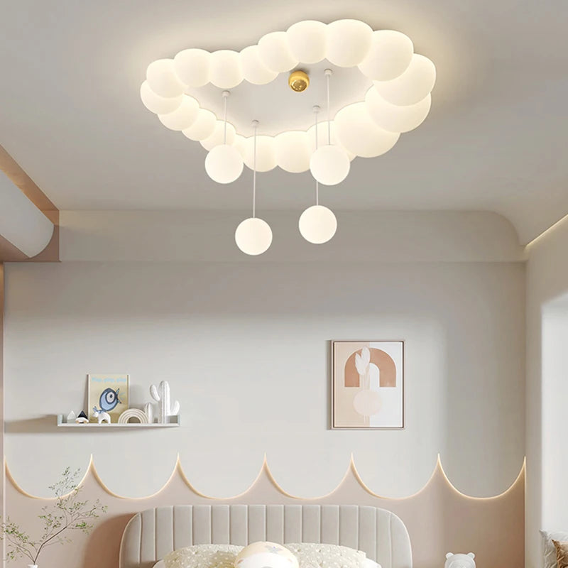 plafonnier nuage moderne pour chambre d'enfant et salon - vue 5 sur 10
