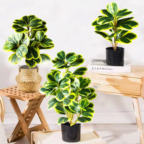 arbre artificiel de ficus à feuilles de cœur pour décoration intérieure et extérieure - vue 6 sur 9