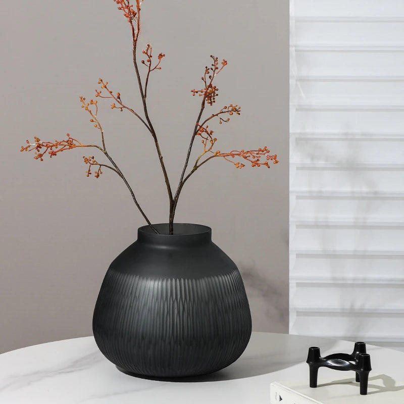 vase en verre transparent motif vertical pour décoration douce des fleurs - vue 5 sur 7