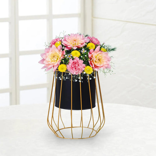 cadre de fleurs moderne en métal pour décoration intérieure