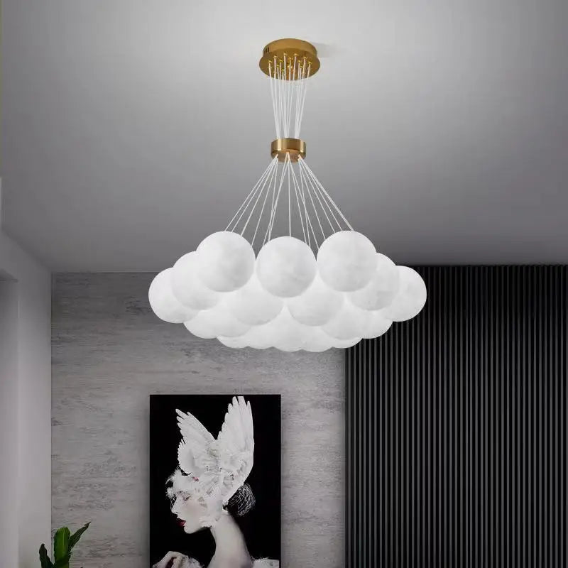 lustre lumineux nuage pour chambre d'enfants décorative - vue 5 sur 12
