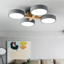 Nordic macaron chandelier modern minimalist wood decoration