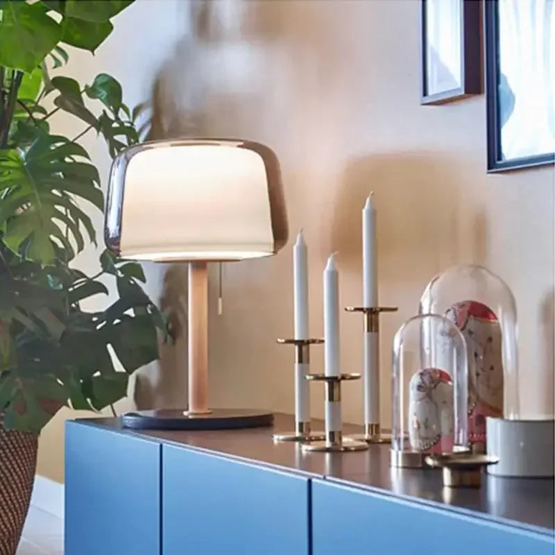 lampe de chevet design moderne en verre pour décoration élégante - vue 4 sur 7