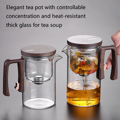 Théière en verre avec infuseur filtre magnétique