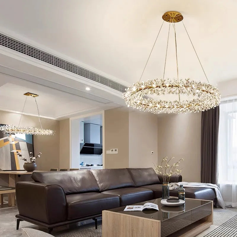lustre en cristal moderne pour un éclairage intérieur élégant