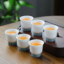 Service thé kung fu porcelaine jade 6 tasses