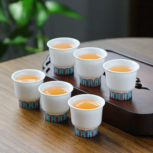 Service thé kung fu porcelaine jade 6 tasses