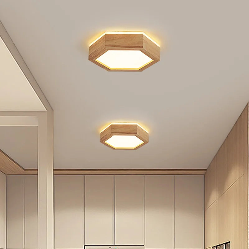 plafonnier led en bois pour décoration intérieure moderne - vue 7 sur 12