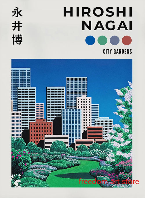 Vintage Japanese 80s Hiroshi Nagai wall art posters