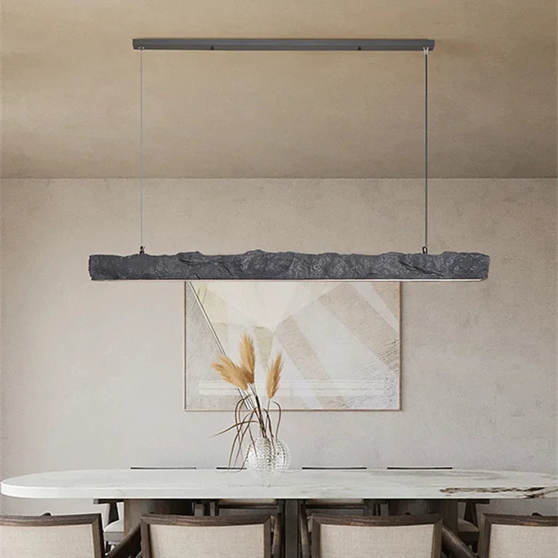 Nordic Minimalist Wabi-Sabi Wind LED Strip Restaurant Pendant Lights Home Decor Dining Room Bar Chandelier Hanging Lamp Fixtures - vue 2 sur 15