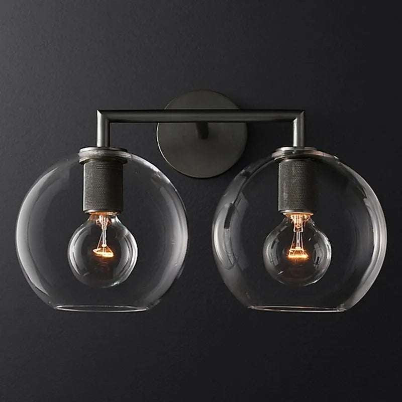 applique murale rétro américaine en verre avec éclairage led - vue 15 sur 18