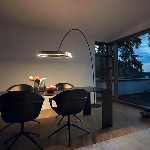 Lampe sur pied nordique en forme d'anneau de pêche - vue 3 sur 18