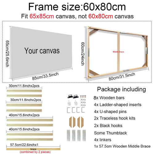 cadre mural en bois pour toiles et peintures décoratives