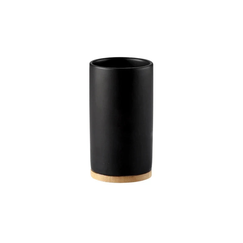 porte-brosse à dents en céramique style nordique avec base en bois - vue 16 sur 22