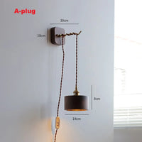 applique murale led moderne en bois de noyer nordique wabi-sabi