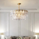 lustre en verre cristal design rétro pour décoration intérieure élégante