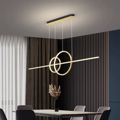 Modern minimalist LED chandelier for home decor - vue 5 sur 6
