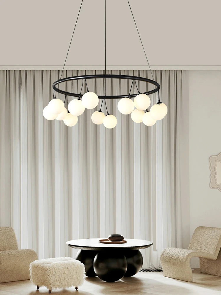suspension circulaire design en verre pour intérieur moderne - vue 4 sur 9