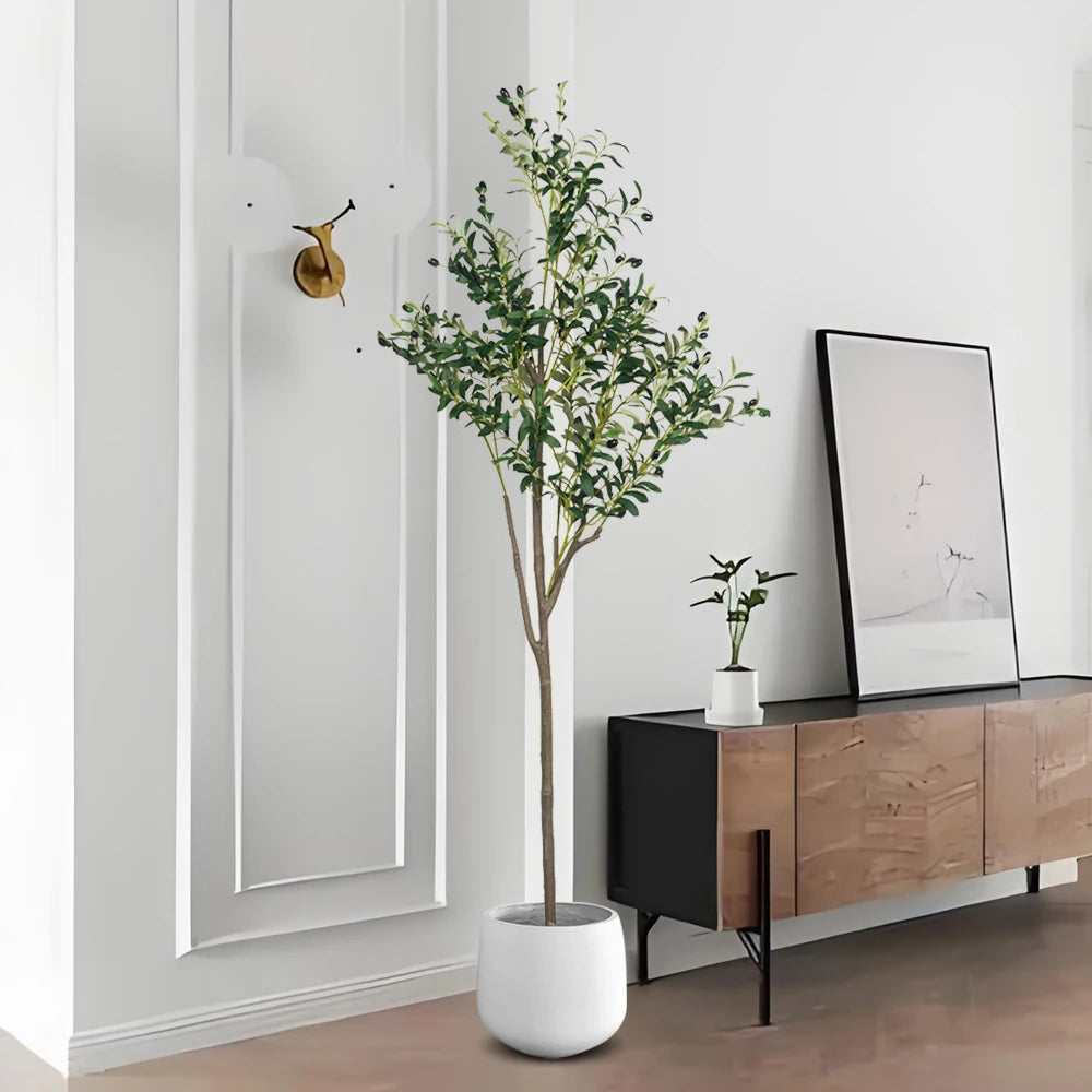 plantes d'olivier artificielles en pot pour décoration intérieure et extérieure - vue 4 sur 7