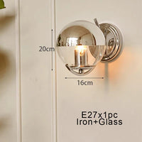 Boule d'espace argent Simple élégant haricots magiques petites appliques appliques murales boule de verre semi-plaqué chromé appliques murales couloir de chambre à coucher