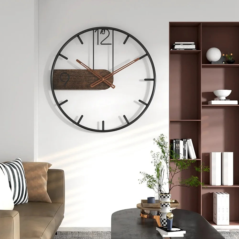 horloge murale nordique 3D en métal pour décoration moderne - vue 3 sur 5