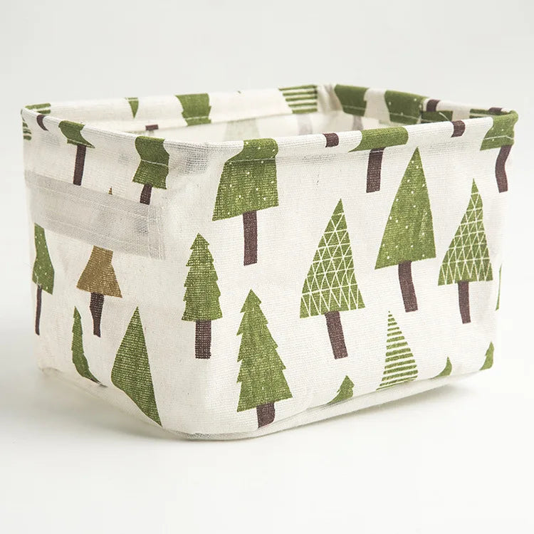 panier de rangement pliable en toile avec poignée coton et lin - vue 18 sur 22