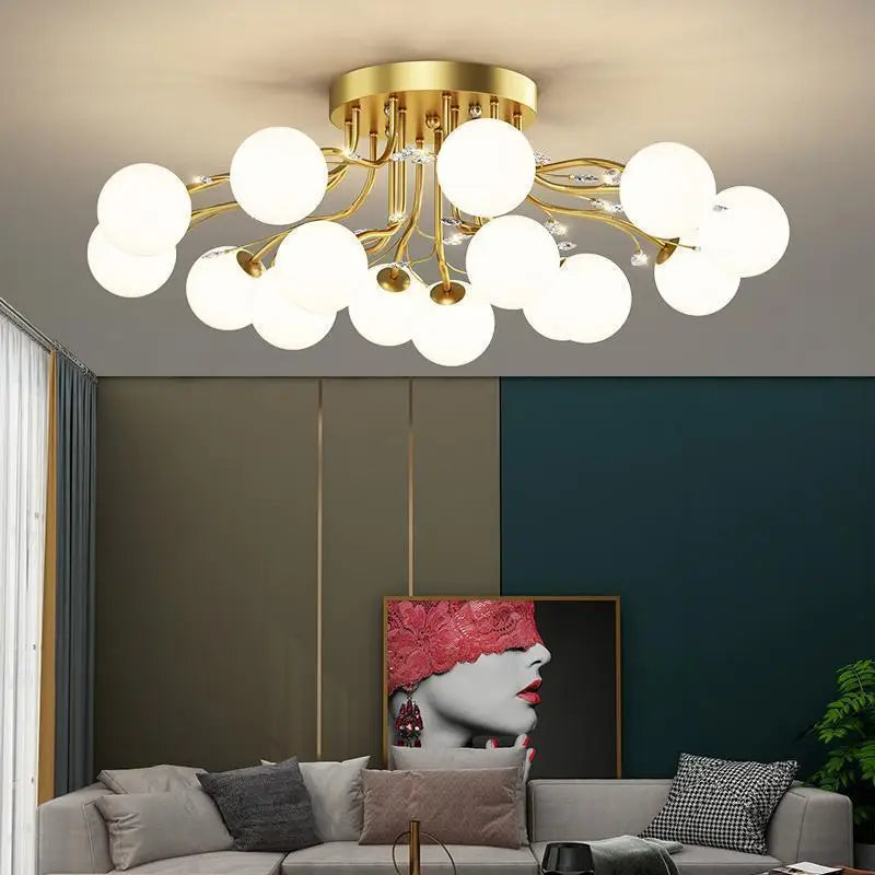 lustre en verre cristal design moderne pour décoration intérieure - vue 3 sur 17