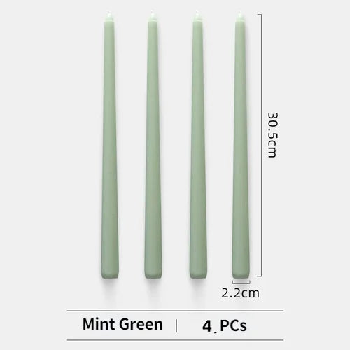 lot de 4 bougies coniques non parfumées pour décoration festive - vue 8 sur 22