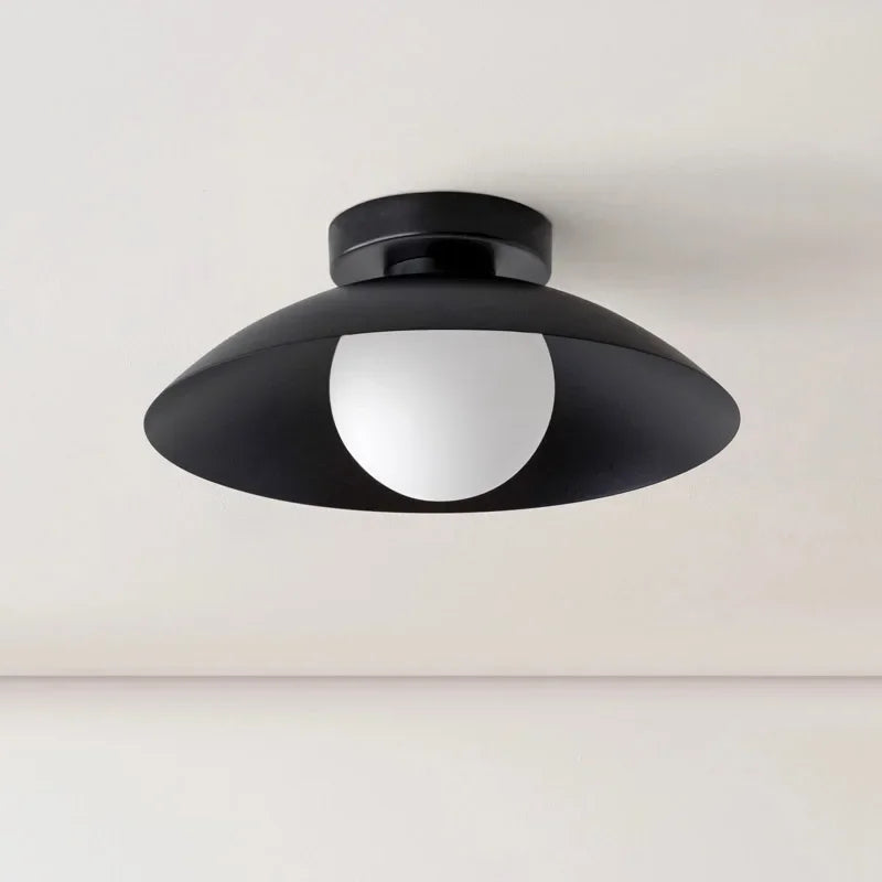 Plafonniers LED nordiques lampes d'abat-jour en métal coloré pour chambre salon vestiaire couloir allée entrée balcon lumière - vue 5 sur 10