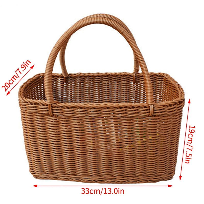 panier de rangement tissé à la main pour jardin et pique-nique - vue 20 sur 27
