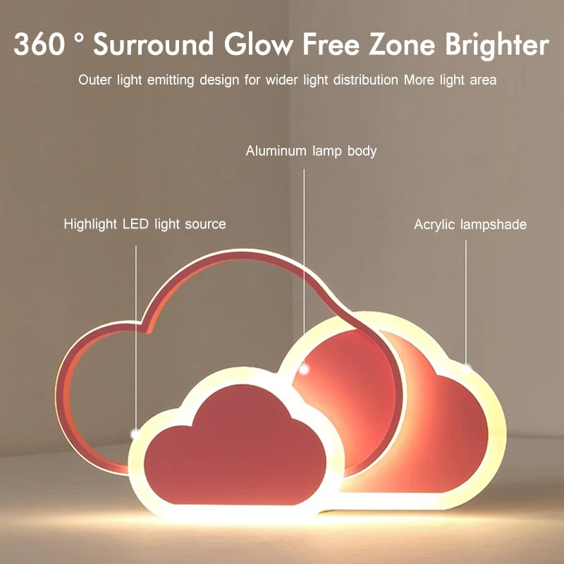 plafonnier led moderne creative cloud luminosité réglable grand panneau lumineux - vue 4 sur 16