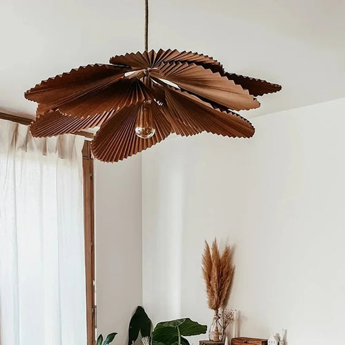 lustre nordique wabi-sabi en forme d'éventail pour décoration créative - vue 4 sur 8