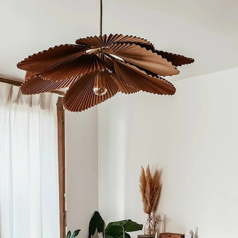 lustre nordique wabi-sabi en forme d'éventail pour décoration créative - vue 4 sur 8