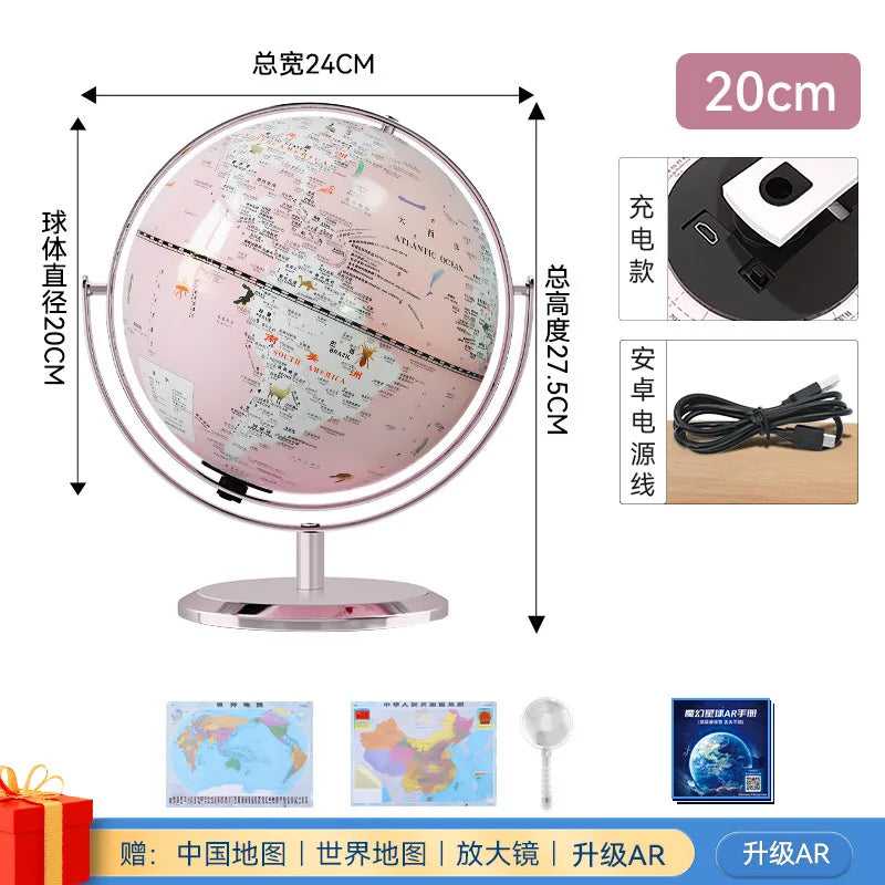 globe terrestre intelligent rotatif avec carte géographique décoratif éducatif - vue 15 sur 18
