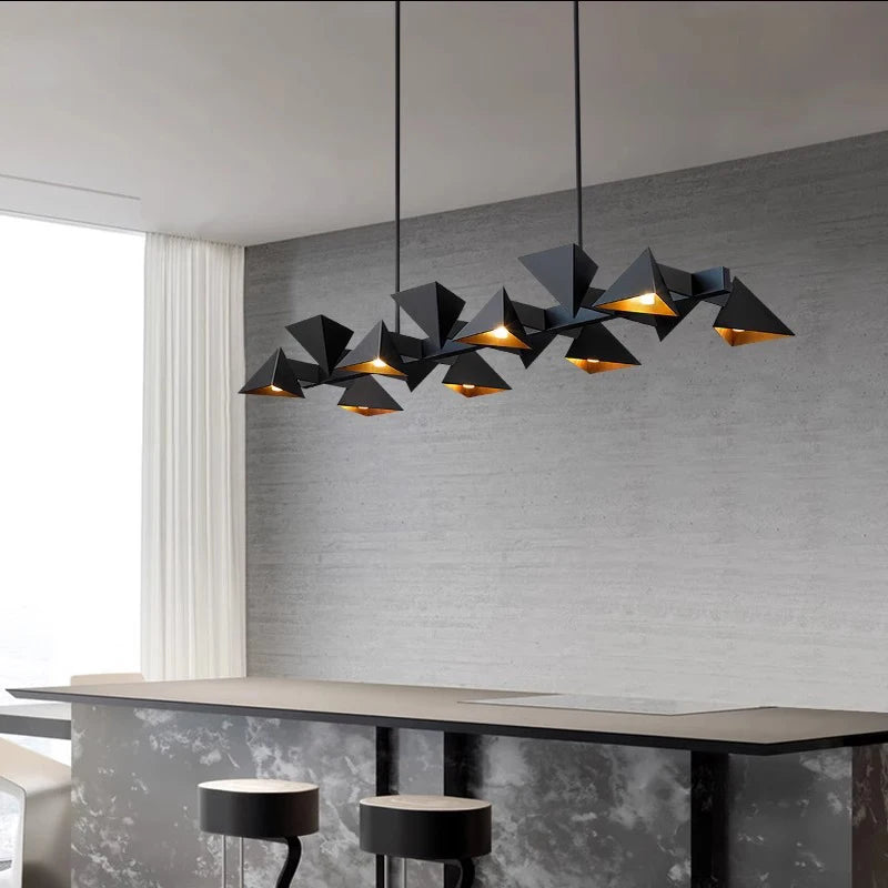 Lustre design moderne en métal noir décoratif intérieur