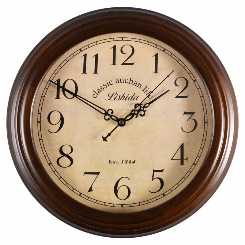 horloge murale silencieuse personnalisable en bois moderne rétro - vue 21 sur 25